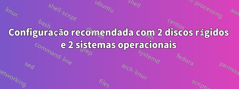 Configuração recomendada com 2 discos rígidos e 2 sistemas operacionais