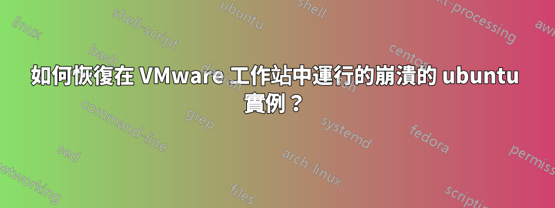 如何恢復在 VMware 工作站中運行的崩潰的 ubuntu 實例？