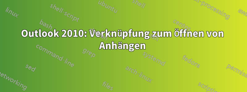 Outlook 2010: Verknüpfung zum Öffnen von Anhängen