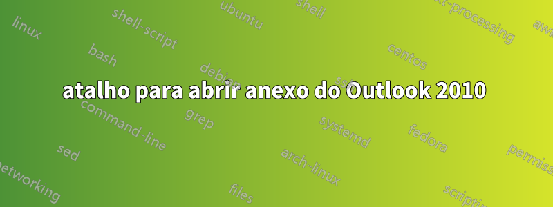 atalho para abrir anexo do Outlook 2010