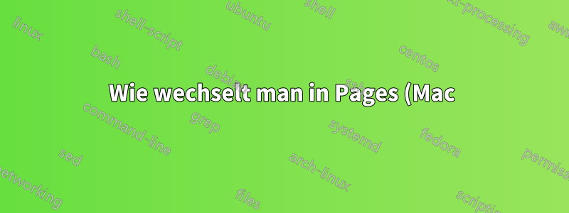 Wie wechselt man in Pages (Mac) zwischen verschiedenen Fenstern?
