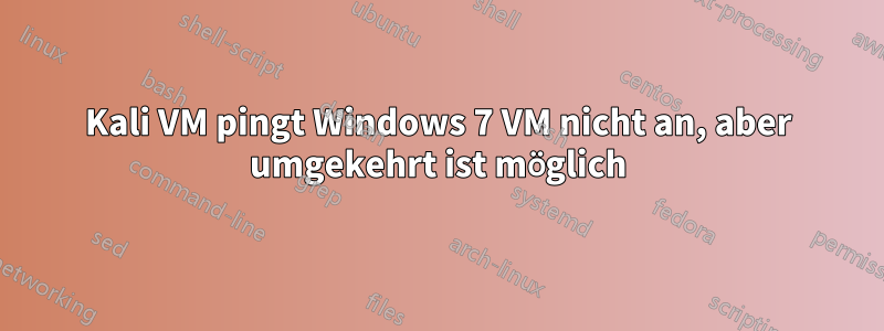 Kali VM pingt Windows 7 VM nicht an, aber umgekehrt ist möglich