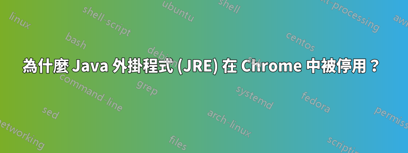 為什麼 Java 外掛程式 (JRE) 在 Chrome 中被停用？