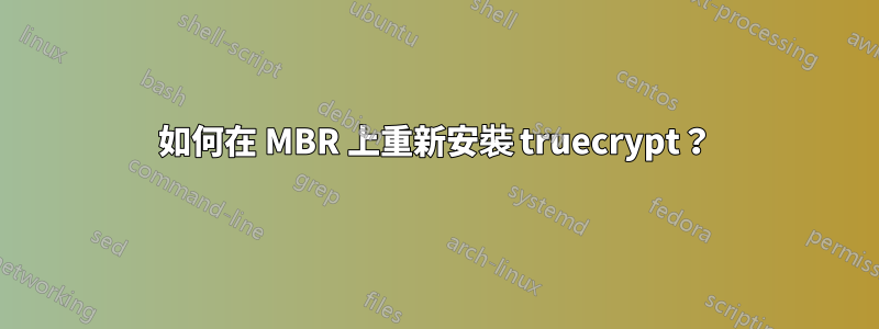 如何在 MBR 上重新安裝 truecrypt？