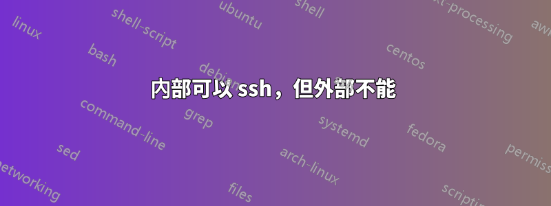 內部可以 ssh，但外部不能