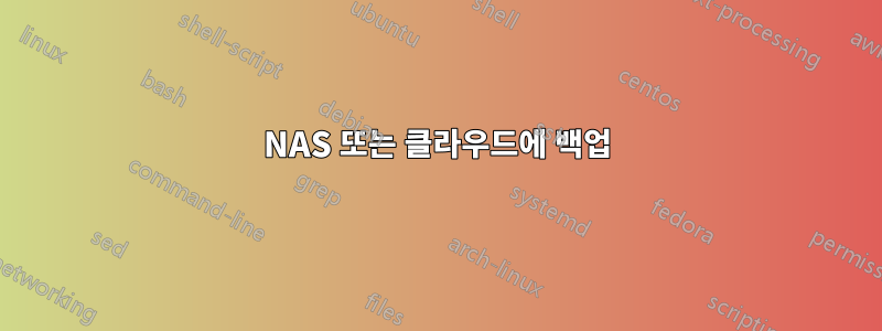 NAS 또는 클라우드에 백업