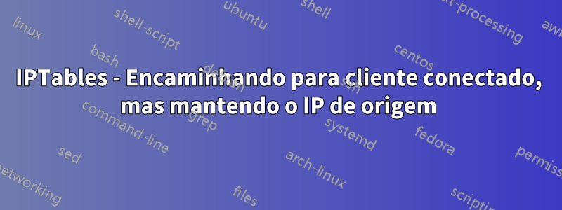 IPTables - Encaminhando para cliente conectado, mas mantendo o IP de origem