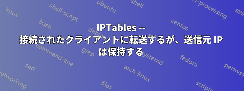 IPTables -- 接続されたクライアントに転送するが、送信元 IP は保持する