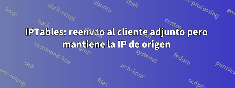 IPTables: reenvío al cliente adjunto pero mantiene la IP de origen