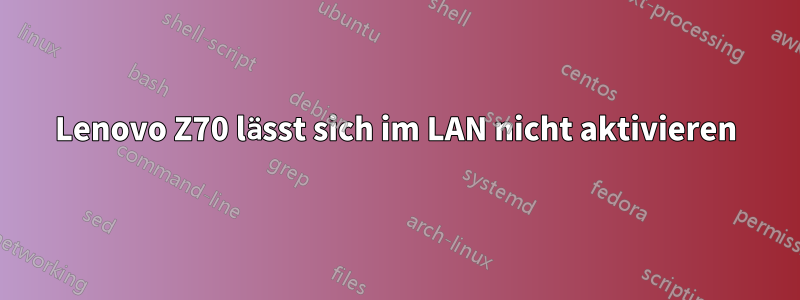 Lenovo Z70 lässt sich im LAN nicht aktivieren