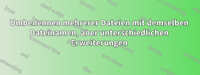 Umbenennen mehrerer Dateien mit demselben Dateinamen, aber unterschiedlichen Erweiterungen