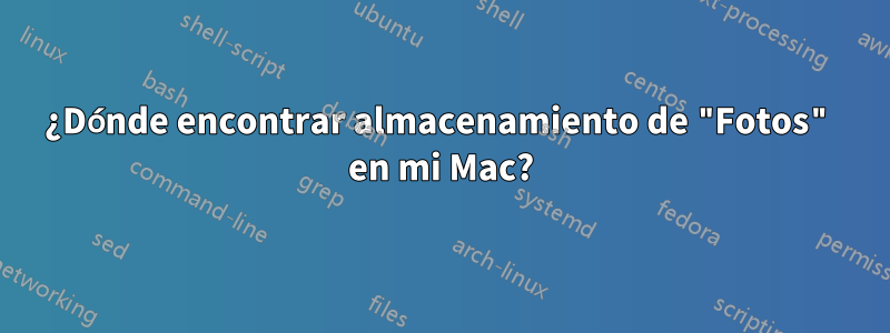 ¿Dónde encontrar almacenamiento de "Fotos" en mi Mac?