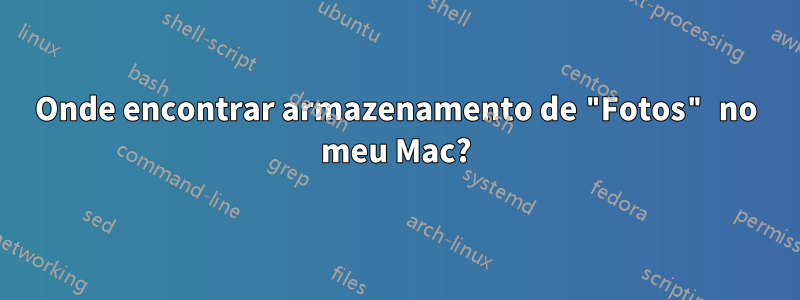 Onde encontrar armazenamento de "Fotos" no meu Mac?