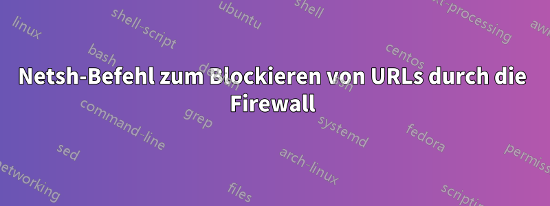 Netsh-Befehl zum Blockieren von URLs durch die Firewall