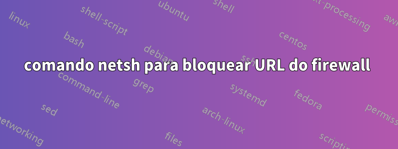 comando netsh para bloquear URL do firewall