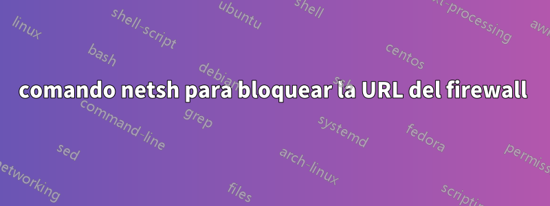 comando netsh para bloquear la URL del firewall