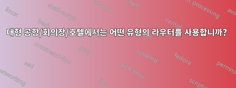 대형 공항/회의장/호텔에서는 어떤 유형의 라우터를 사용합니까? 