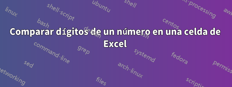 Comparar dígitos de un número en una celda de Excel