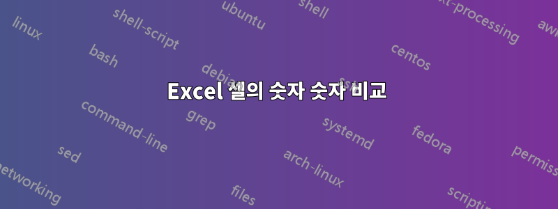 Excel 셀의 숫자 숫자 비교