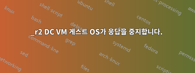 2012_r2 DC VM 게스트 OS가 응답을 중지합니다.