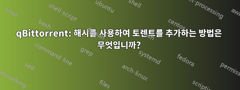 qBittorrent: 해시를 사용하여 토렌트를 추가하는 방법은 무엇입니까?