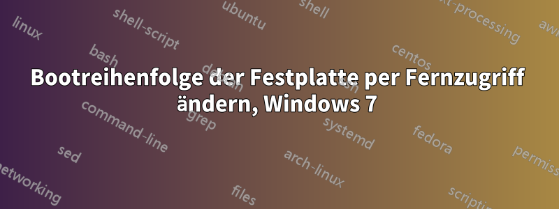 Bootreihenfolge der Festplatte per Fernzugriff ändern, Windows 7