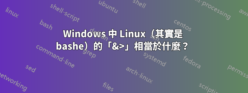 Windows 中 Linux（其實是 bashe）的「&>」相當於什麼？