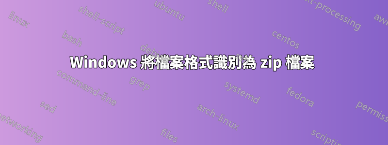 Windows 將檔案格式識別為 zip 檔案