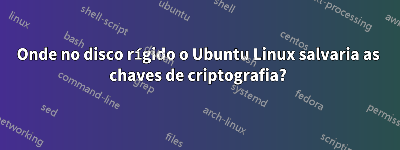 Onde no disco rígido o Ubuntu Linux salvaria as chaves de criptografia?