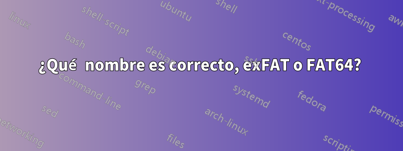 ¿Qué nombre es correcto, exFAT o FAT64?