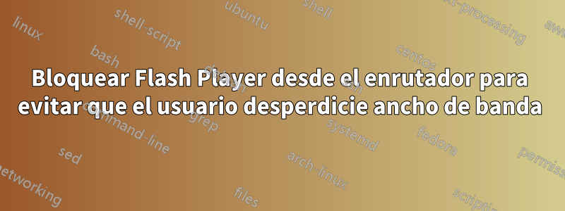 Bloquear Flash Player desde el enrutador para evitar que el usuario desperdicie ancho de banda