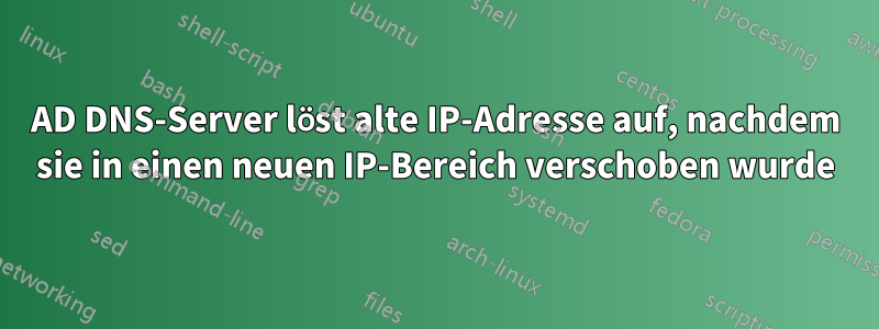 AD DNS-Server löst alte IP-Adresse auf, nachdem sie in einen neuen IP-Bereich verschoben wurde