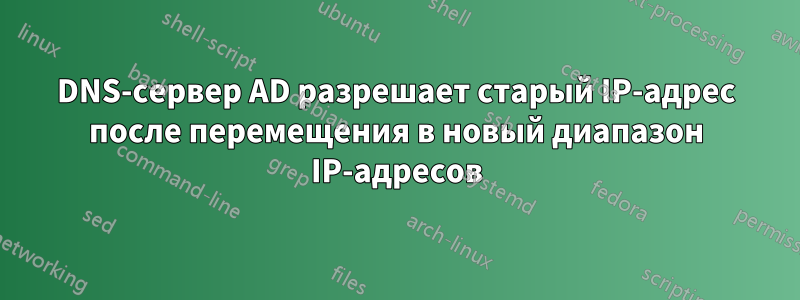 DNS-сервер AD разрешает старый IP-адрес после перемещения в новый диапазон IP-адресов