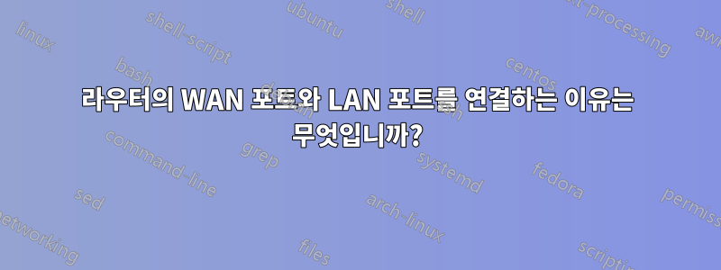 라우터의 WAN 포트와 LAN 포트를 연결하는 이유는 무엇입니까?