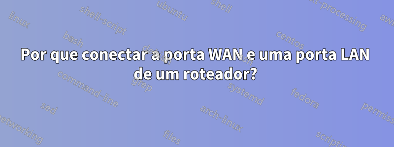 Por que conectar a porta WAN e uma porta LAN de um roteador?