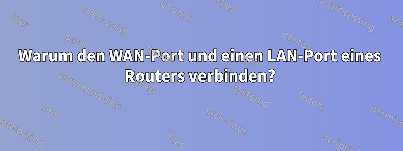 Warum den WAN-Port und einen LAN-Port eines Routers verbinden?