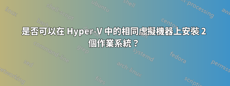 是否可以在 Hyper-V 中的相同虛擬機器上安裝 2 個作業系統？