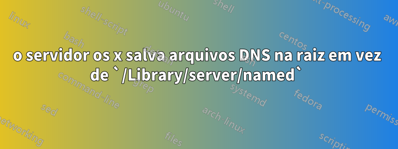 o servidor os x salva arquivos DNS na raiz em vez de `/Library/server/named`