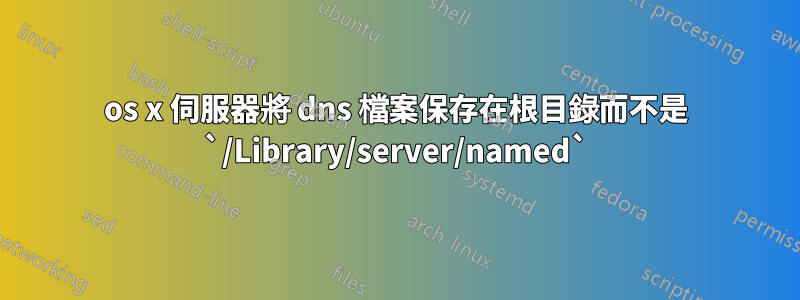 os x 伺服器將 dns 檔案保存在根目錄而不是 `/Library/server/named`