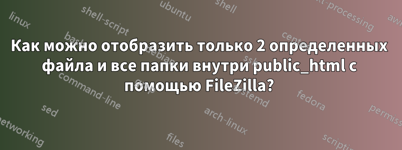 Как можно отобразить только 2 определенных файла и все папки внутри public_html с помощью FileZilla?