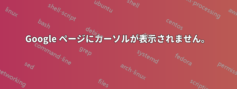 Google ページにカーソルが表示されません。