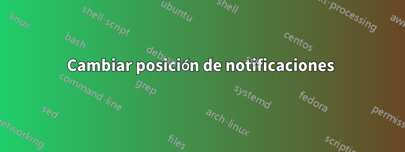 Cambiar posición de notificaciones