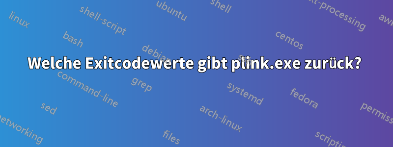 Welche Exitcodewerte gibt plink.exe zurück?