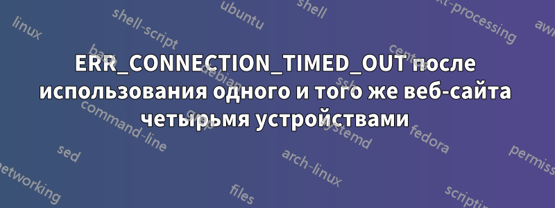 ERR_CONNECTION_TIMED_OUT после использования одного и того же веб-сайта четырьмя устройствами