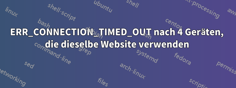 ERR_CONNECTION_TIMED_OUT nach 4 Geräten, die dieselbe Website verwenden