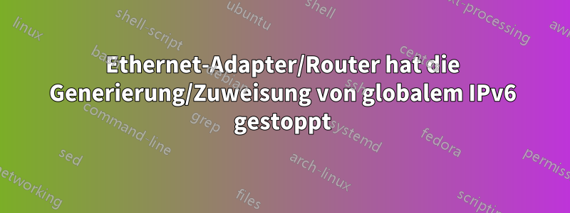 Ethernet-Adapter/Router hat die Generierung/Zuweisung von globalem IPv6 gestoppt