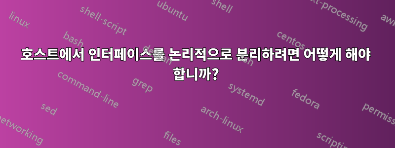 호스트에서 인터페이스를 논리적으로 분리하려면 어떻게 해야 합니까?