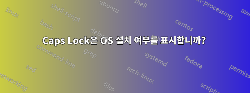 Caps Lock은 OS 설치 여부를 표시합니까?