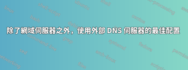 除了網域伺服器之外，使用外部 DNS 伺服器的最佳配置