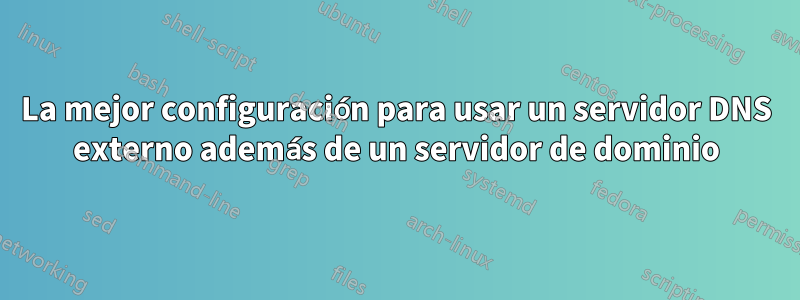 La mejor configuración para usar un servidor DNS externo además de un servidor de dominio